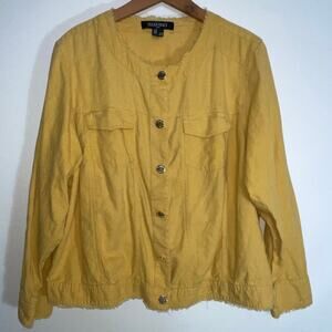 Ellen Tracy Linen Blend Jacket - Women's Size‎ 1X - Warm Gold Color